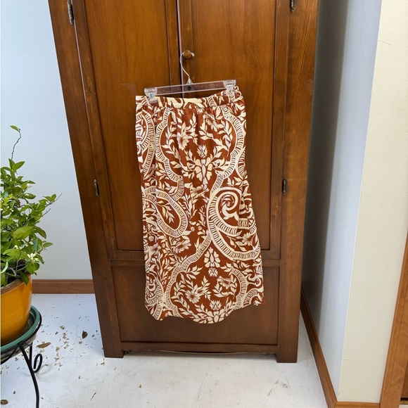 Joie silky poly tiered skirt high low hem front ruching elastic back waist SM - Picture 2 of 8